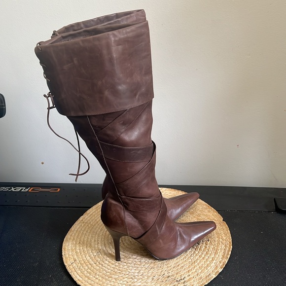 ZIGIBew York Leather Western Heel Booties Boots Size 7.5 - Picture 9 of 16